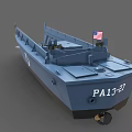 Blue Yacht Exterior With American Flag And PA13 27 Number