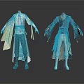 Men's Traditional Robes With Different Styles And Flowing Sashes On Mannequins
