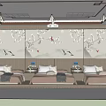 Modern SPA Sauna Room With Wooden Decor Massage Beds And Ambient Lighting