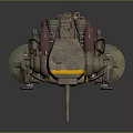 Mechanical Robot Character With Four Legs And Number 42 Design