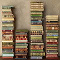 Colorful Books And Magazines Stacked On Shelves With Decorative Covers For Home Collection