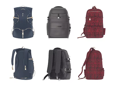 Stylish Backpacks With Diverse Colors And Practical Designs For Daily Use 3d model