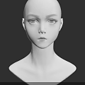 White Mannequin Head Human Form With Smooth Facial Features Against Black Background