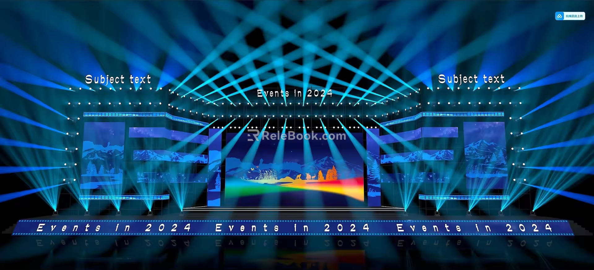 Event stage outdoor stage performance stage trss rack LED 3d model