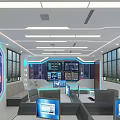 Traffic Police Case Management Command Room Modern Interior With Computers Large Screens And Office Desks