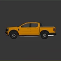 Bright Yellow Modern Pickup Truck With Black Roof And Stylish Wheels