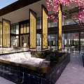 New Chinese Style Sales Office Building Xinda Yuxi Taiwan Sales Office Demonstration Area 3d model