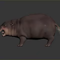Detailed 3D Hippopotamus Sculpture With Standing Pose Open Mouth And Smooth Texture