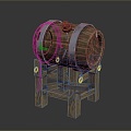 Wooden Barrel Water Barrel Old Wooden Barrel Water Barrel Pot Container Realistic 3d model