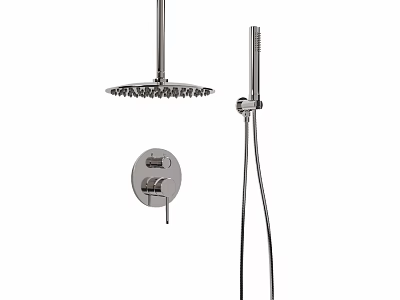 Modern Shower Faucet System with Rainfall Head Handheld Sprayer and Control Panel 3d model