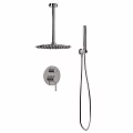 Modern Shower Faucet System with Rainfall Head Handheld Sprayer and Control Panel
