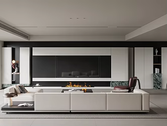 Minimalist Restaurant Corner Combination Sofa Coffee Table Single Casual Chair TV Background Wall Dining Table and Chair Chandelier 3d model