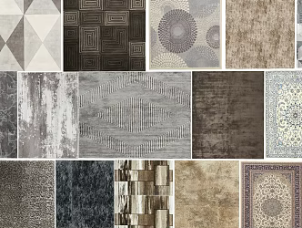 Modern Square Carpet Blanket Plush Carpet 3d model