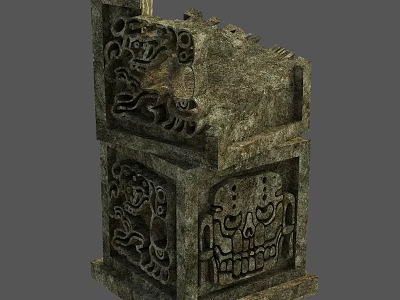 Traditional Ceramic Vessel With Intricate Carvings And Ancient Totem Patterns 3d model