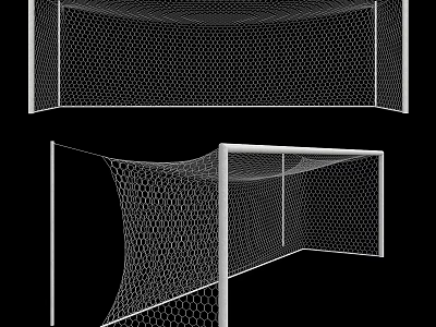 Durable Football Goal Sports Equipment With Metal Frame And High Quality Net 3d model