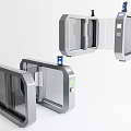 Smart Public Facilities Automatic Turnstile Gate With Glass Doors And Access Control 3d model