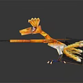 Orange Phoenix Flying With Two People Riding On Its Back