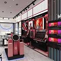 Mecca Cosmetics Retail Store Modern Interior With Pink Black Decor Makeup Display Shelves And Lighting
