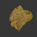 Unique Copper Colored Wolf Head Ring With Open Mouth And Mane Detail