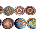 Colorful Decorative Wall Hanging Plates with Diverse Intricate Patterns for Home Decor