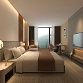 Modern Minimalist Hotel Guest Room With Bed Nightstands Sofa And Decorative Painting