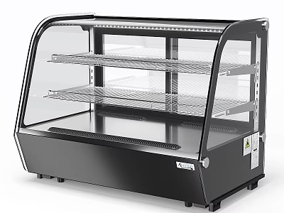 Commercial Equipment Glass Door Display Case With Multiple Metal Shelves Black Design 3d model