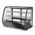Commercial Equipment Glass Door Display Case With Multiple Metal Shelves Black Design