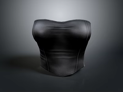 Black Fitted Corset For Women With Modern Shaping Design And Smooth Fabric 3d model