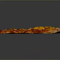 Fresh Pizza Slice Topped with Ham Pineapple Melted Cheese and Crispy Crust 3d model