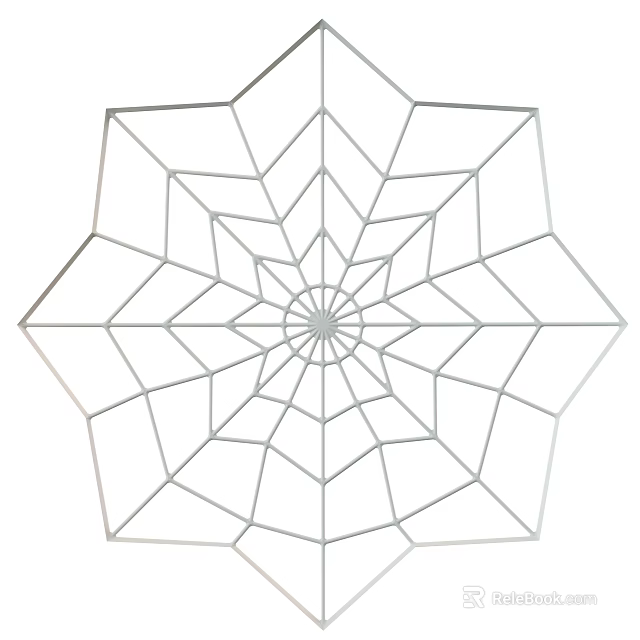 Geometric Star Pattern Decorative Wall Art For Home Living Space 3d model 