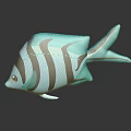 Vibrant Blue Black Striped Fish Shape Furniture Decor For Kids Bedroom