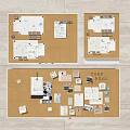 Decorative Cork Board With Various Notes Photos And Stickers On Wall