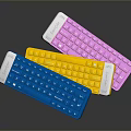 Wireless Computer Keyboards Pink Yellow Blue Portable Slim Design For Laptop Use