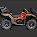 Orange ATV Four Wheel Drive Vehicle With Luggage Rack Storage Box And Off Road Tires