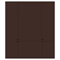 Sleek Dark Brown Modern Wardrobe With Multiple Paneled Doors And Symmetrical Design