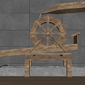 Farming tools water wheel water wheel farming culture farming sketches flowing water landscape sketches 3d model