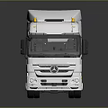 White Mercedes-Benz Semi Truck With Modern Cab Design And Yellow Warning Lights 3d model