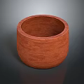 Natural Wooden Round Container With Smooth Surface And Wood Grain For Household Use