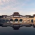 Chinese style corridor bridge Chinese style ancient building corridor bridge pavilion corridor Chinese style corridor Chinese style bridge 3d model