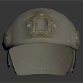 Beige Protective Helmet With Metal Fittings And Side Vent Holes Design
