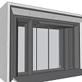 Modern Entrance Gate Design With Gray Frame And Large Glass Panels