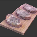 Crispy Garlic Toast Topped with Fresh Spinach and Melted Cheese on Wooden Board