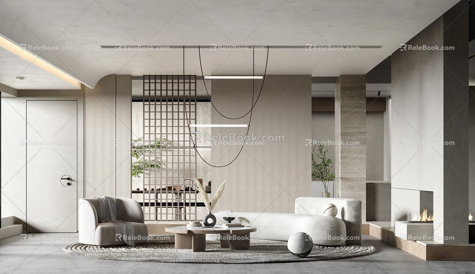 modern living room 3d model