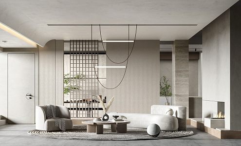 modern living room 3d model