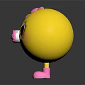 Decorative Ornament Set Of Yellow Smiley Faces With Pink Flower Feet And Different Expressions