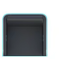 Modern Futuristic Chair With Gray White Frame Digital Display And Blue Accents