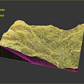 Realistic 3D Topographic Model Showcasing Green Mountain Landscape Wooden Base And Vegetation Details
