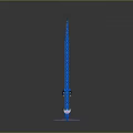3D Modeled Blue Dragon Shaped Long Weapon With Scaled Body And Spiked Head