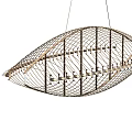 Modern Chandeliers With Grid Like Structure Interlaced Lines And Dome Shaped Design 3d model