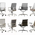 Various Office Chairs With Mesh Padded Backs Gray Black Beige Colors And Swivel Wheels